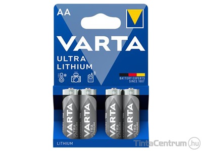 Elem, AA ceruza, lítium, VARTA "Ultra Lithium" 4db/csomag