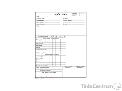 Előadói ív szabadlap, A4, álló, 4 oldal, C.5230-182 500lap/csomag