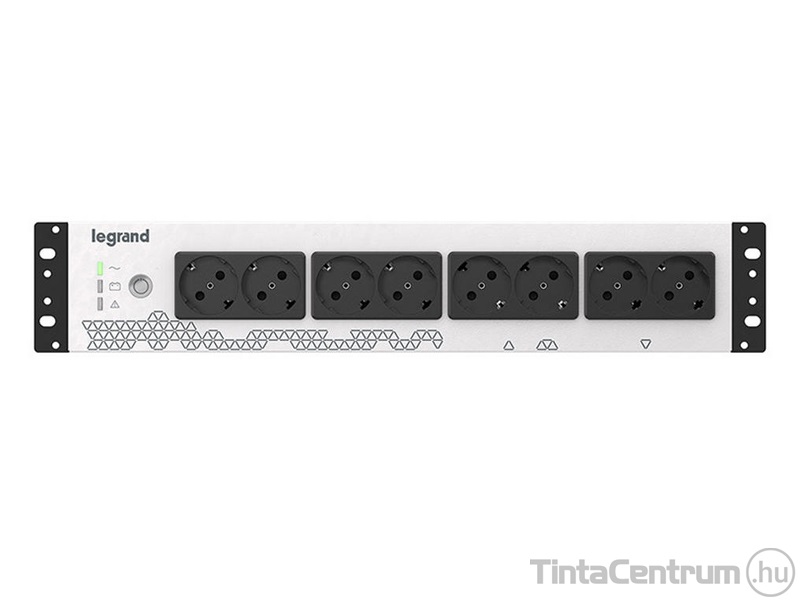 Elosztósor, 8 aljzat, szünetmentes tápellátással, LEGRAND, fehér