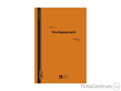 Emelőgépnapló, A4, álló, 2+25lap, D.7570-111