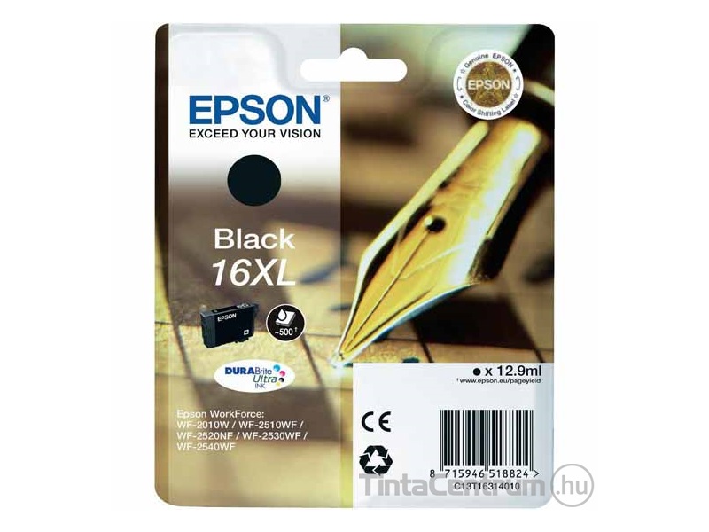 Epson 16XL (T1631) fekete eredeti tintapatron