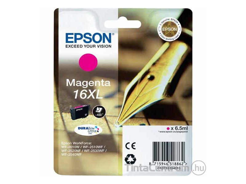 Epson 16XL (T1633) magenta eredeti tintapatron