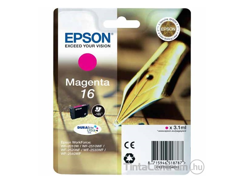 Epson 16 (T1623) magenta eredeti tintapatron