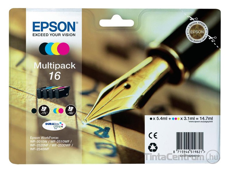 Epson 16 (T1626) (BK,C,M,Y) eredeti 4db-os patron csomag