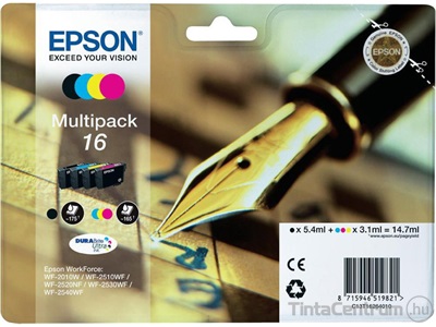 Epson 16 (T1626) (BK,C,M,Y) eredeti 4db-os patron csomag