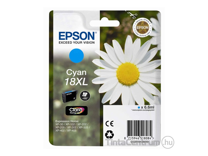 Epson 18XL (T1812) ciánkék eredeti tintapatron