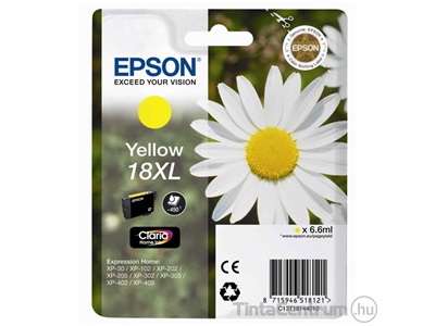 Epson 18XL (T1814) sárga eredeti tintapatron