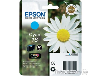 Epson 18 (T1802) ciánkék eredeti tintapatron