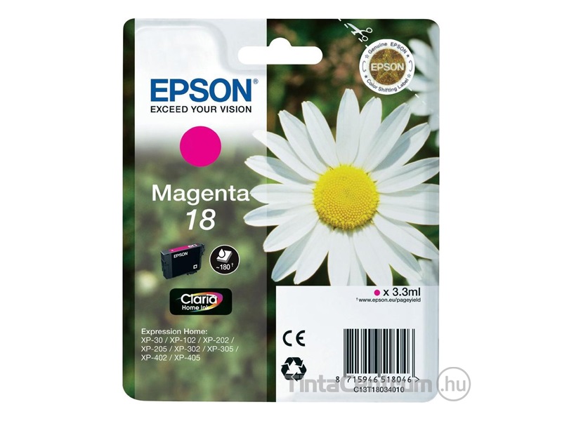 Epson 18 (T1803) magenta eredeti tintapatron