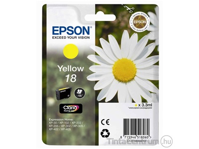 Epson 18 (T1804) sárga eredeti tintapatron