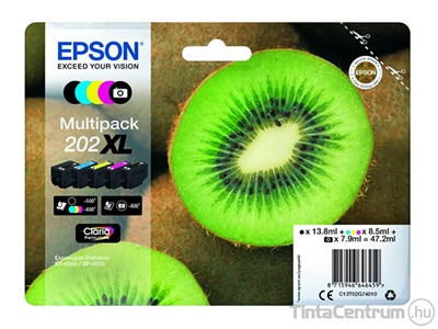 Epson 202XL (T02G7) (BK,C,M,Y,PBK) eredeti 5db-os patron csomag