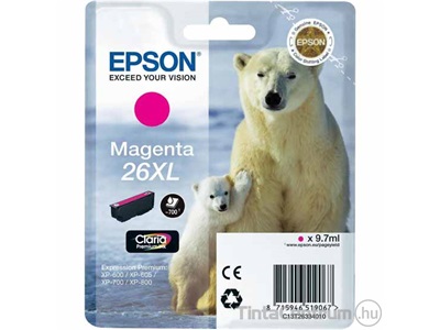 Epson 26XL (T2633) magenta eredeti tintapatron