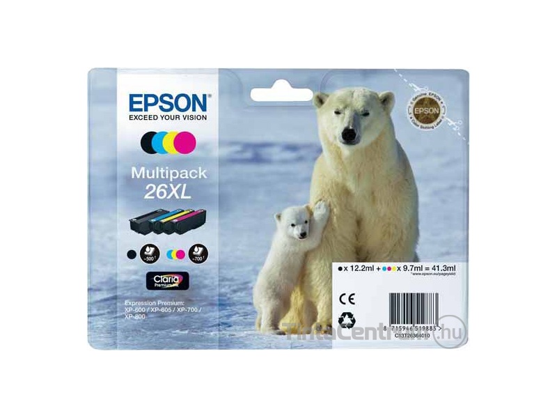 Epson 26XL (T2636) (BK,C,M,Y) eredeti 4db-os patron csomag