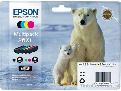 Epson 26XL (T2636) (BK,C,M,Y) eredeti 4db-os patron csomag