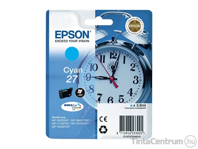 Epson 27 (T2702) ciánkék eredeti tintapatron