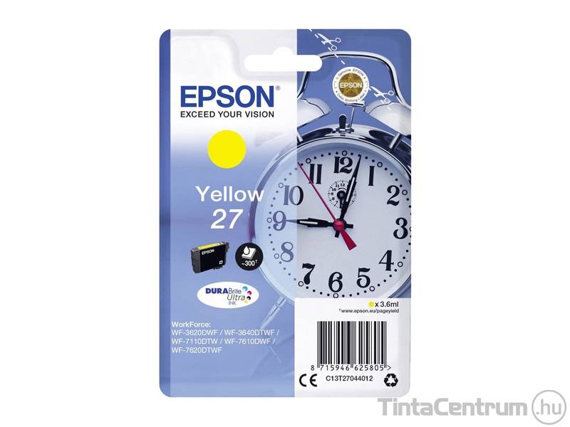 Epson 27 (T2704) sárga eredeti tintapatron