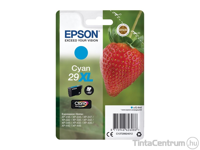 Epson 29XL (T2992) ciánkék eredeti tintapatron