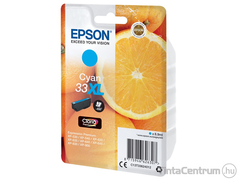 Epson 33XL (T3362) ciánkék eredeti tintapatron