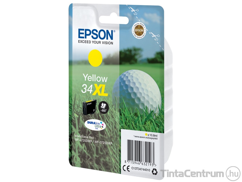 Epson 34XL (T3474) sárga eredeti tintapatron