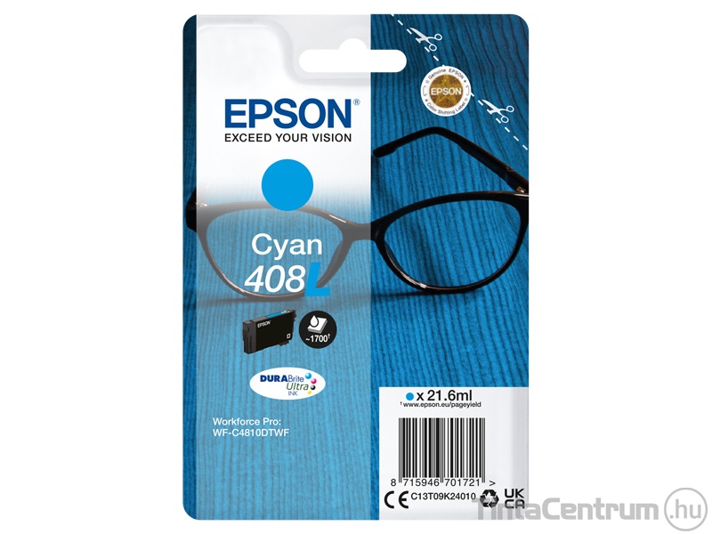 Epson 408L (T09K2) ciánkék eredeti tintapatron