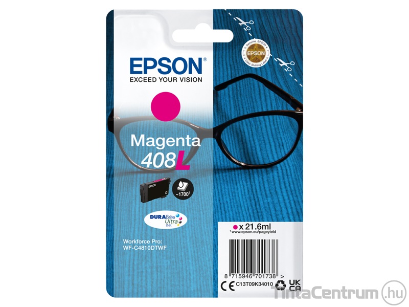 Epson 408L (T09K3) magenta eredeti tintapatron