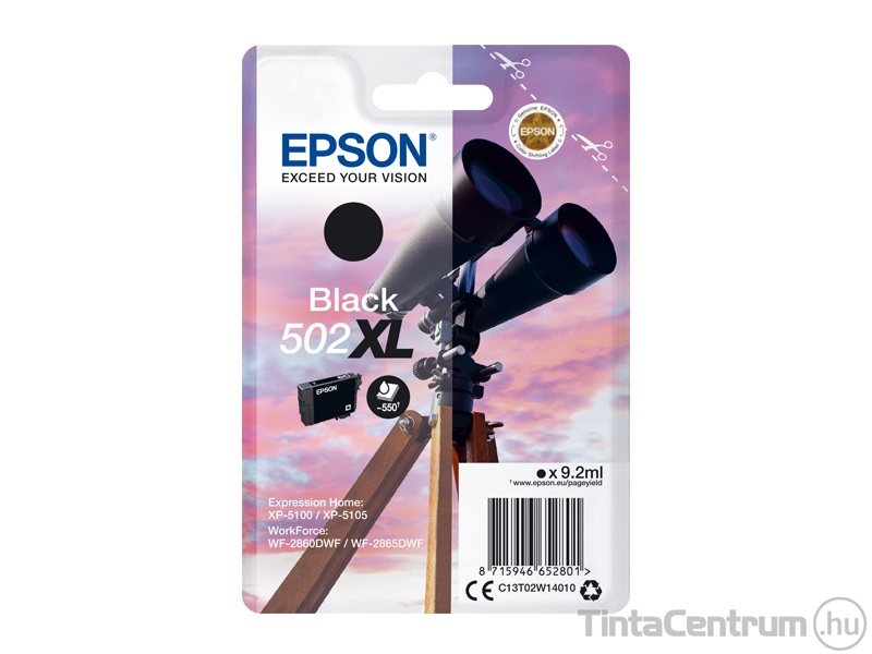 Epson 502XL (T02W1) fekete eredeti tintapatron