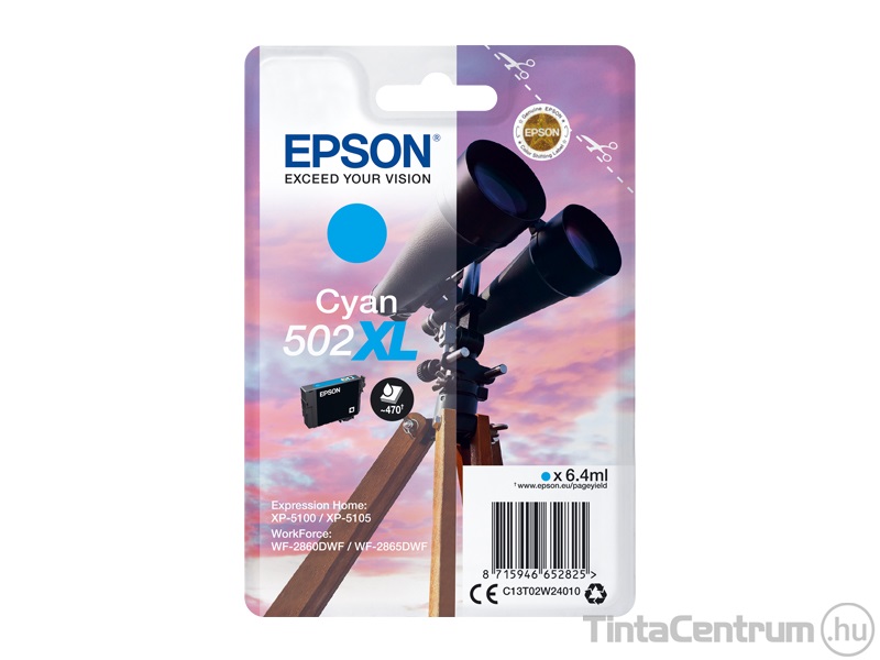 Epson 502XL (T02W2) ciánkék eredeti tintapatron