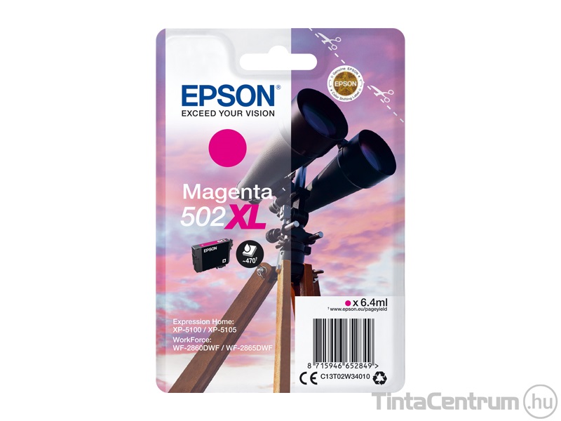 Epson 502XL (T02W3) magenta eredeti tintapatron