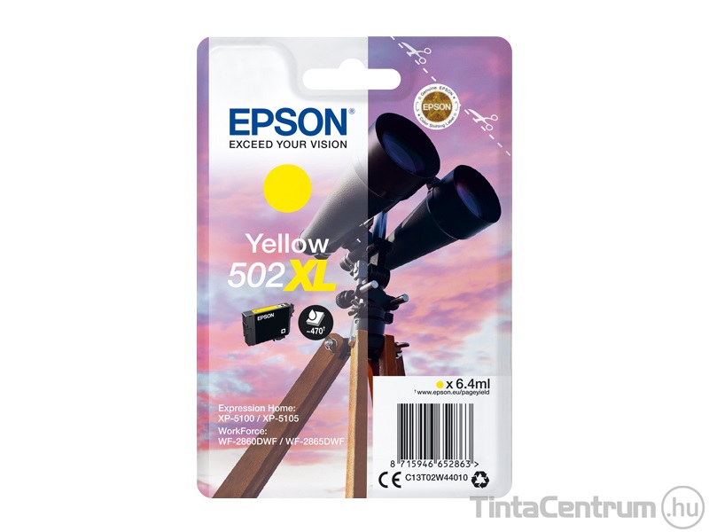 Epson 502XL (T02W4) sárga eredeti tintapatron