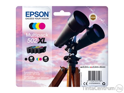 Epson 502XL (T02W6) (BK,C,M,Y) eredeti 4db-os patron csomag