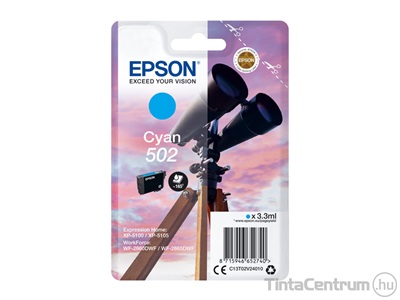 Epson 502 (T02V2) ciánkék eredeti tintapatron