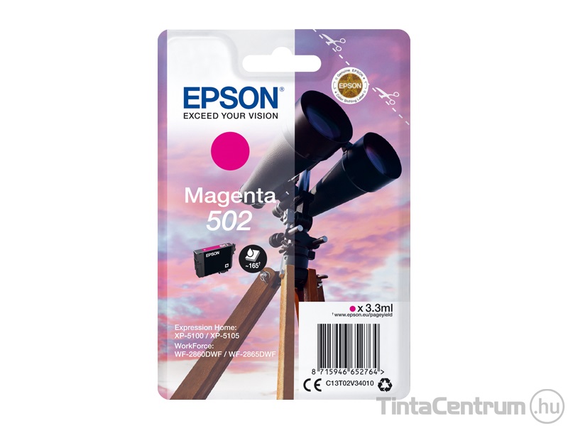 Epson 502 (T02V3) magenta eredeti tintapatron