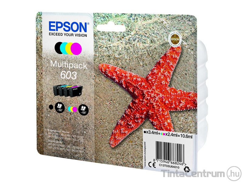 Epson 603 (T03U6) (BK,C,M,Y) eredeti 4db-os patron csomag