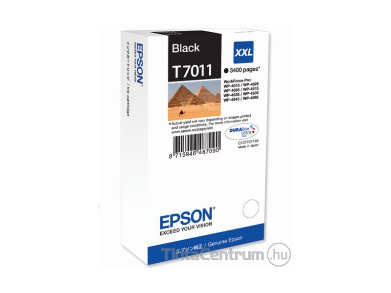 Epson T7011 XXL [3400 oldal] fekete eredeti tintapatron