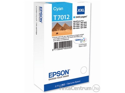 Epson T7012 XXL [3400 oldal] ciánkék eredeti tintapatron