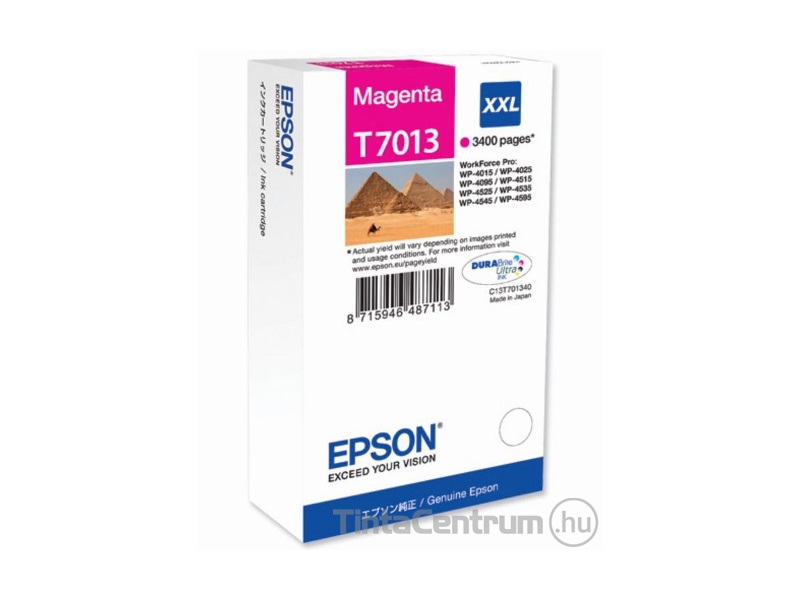 Epson T7013 XXL [3400 oldal] magenta eredeti tintapatron