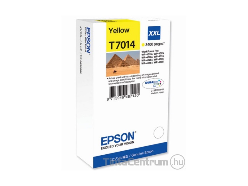 Epson T7014 XXL [3400 oldal] sárga eredeti tintapatron