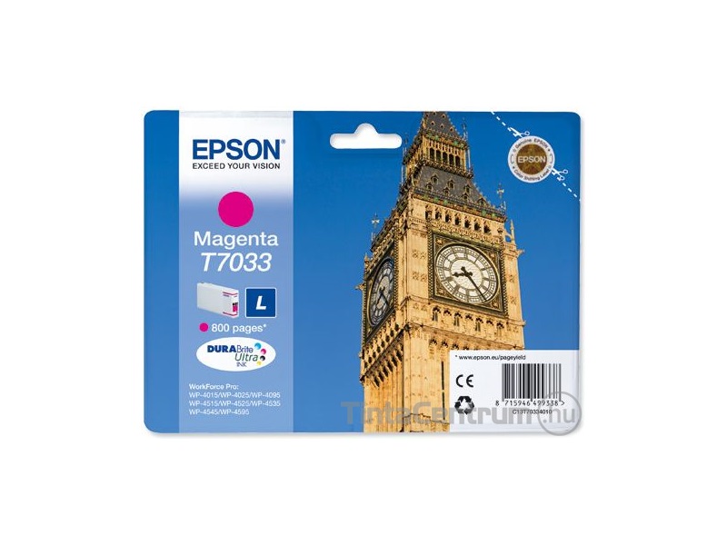 Epson T7033 [800 oldal] magenta eredeti tintapatron