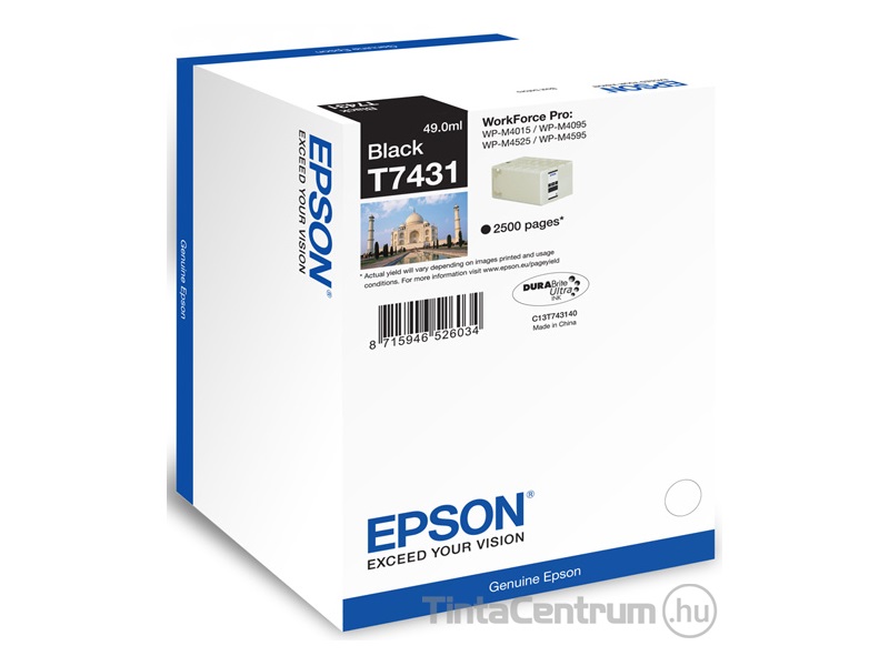 Epson T7431 [2500 oldal] fekete eredeti tintapatron