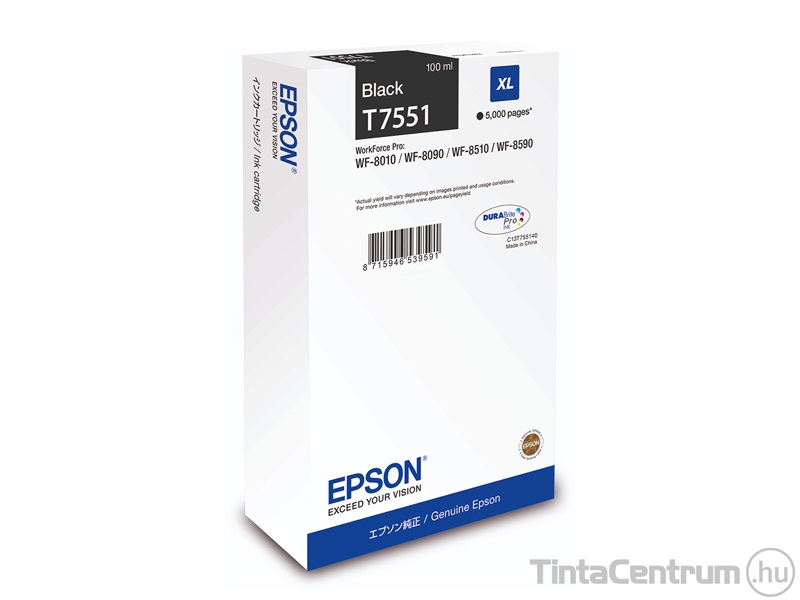 Epson T7551 XL [5000 oldal] fekete eredeti tintapatron