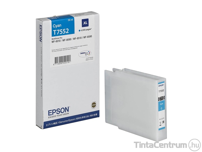 Epson T7552 XL [4000 oldal] ciánkék eredeti tintapatron