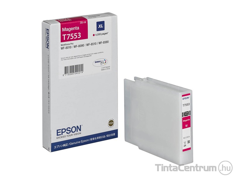 Epson T7553 XL [4000 oldal] magenta eredeti tintapatron