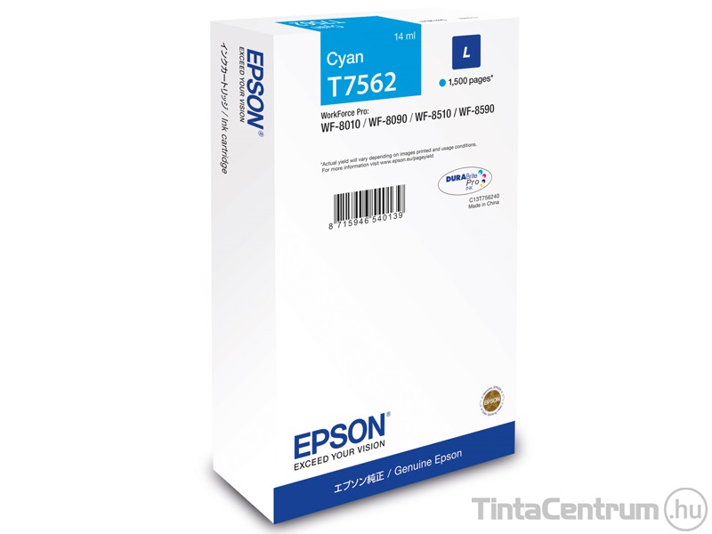 Epson T7562 ciánkék eredeti tintapatron