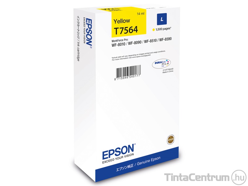 Epson T7564 sárga eredeti tintapatron