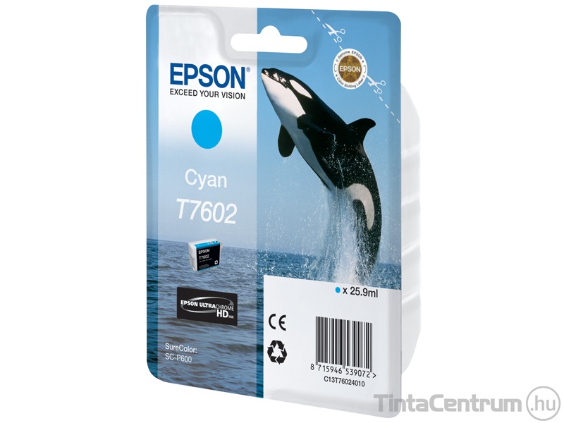 Epson T7602 ciánkék eredeti tintapatron