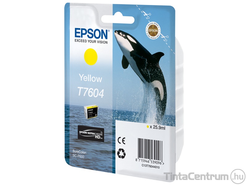 Epson T7604 sárga eredeti tintapatron