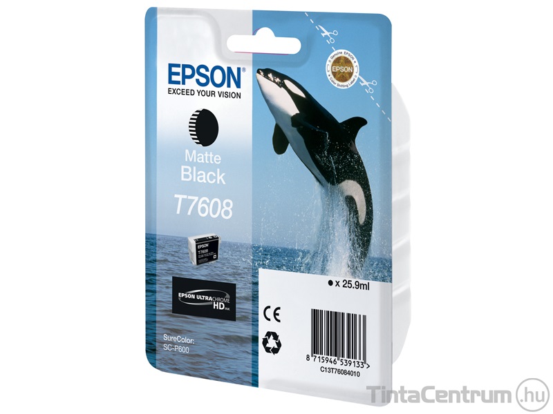 Epson T7608 mattfekete eredeti tintapatron