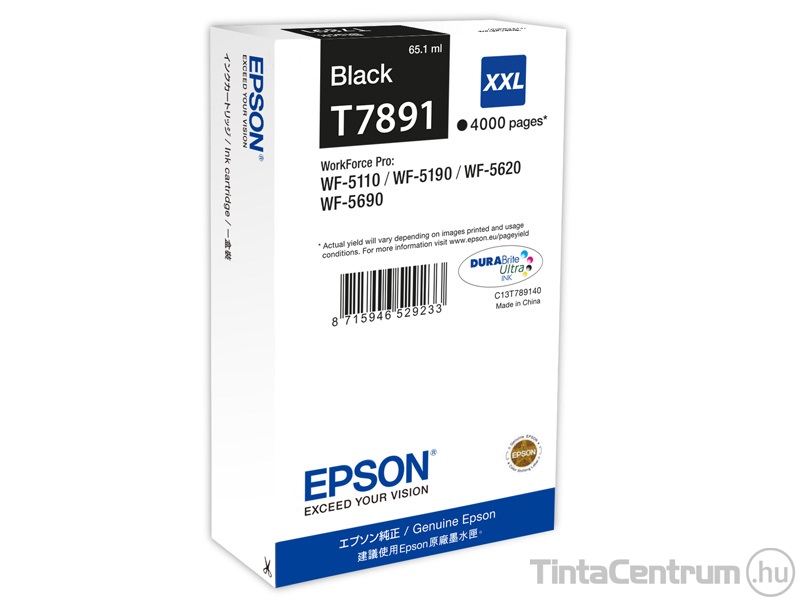 Epson T7891 XXL [4000 oldal] fekete eredeti tintapatron