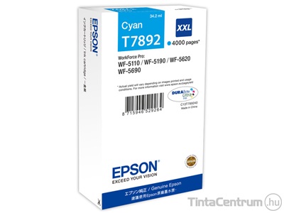 Epson T7892 XXL [4000 oldal] ciánkék eredeti tintapatron