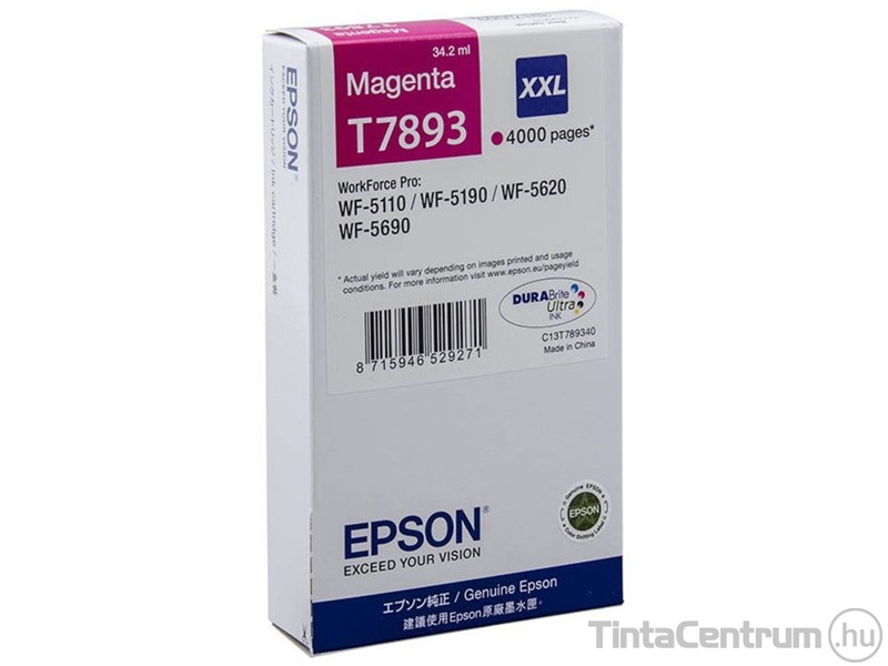 Epson T7893 XXL [4000 oldal] magenta eredeti tintapatron